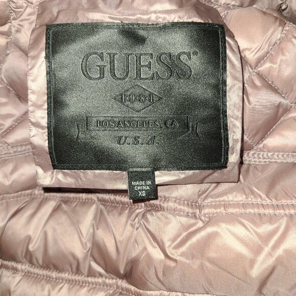 NWT GUESS Marciano QUILTED DOWN Natasha XS Mauve Puffer Jacket Coat - Picture 16 of 16